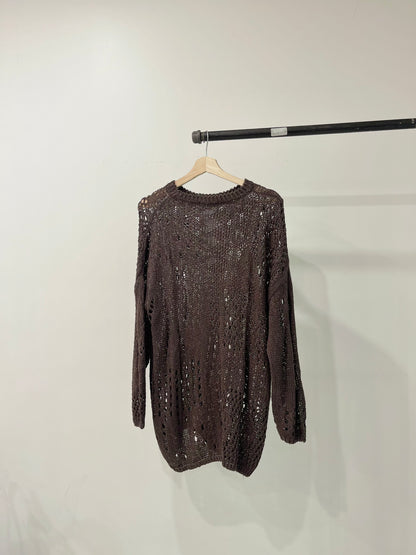 KIT Distressed open-knit pullover