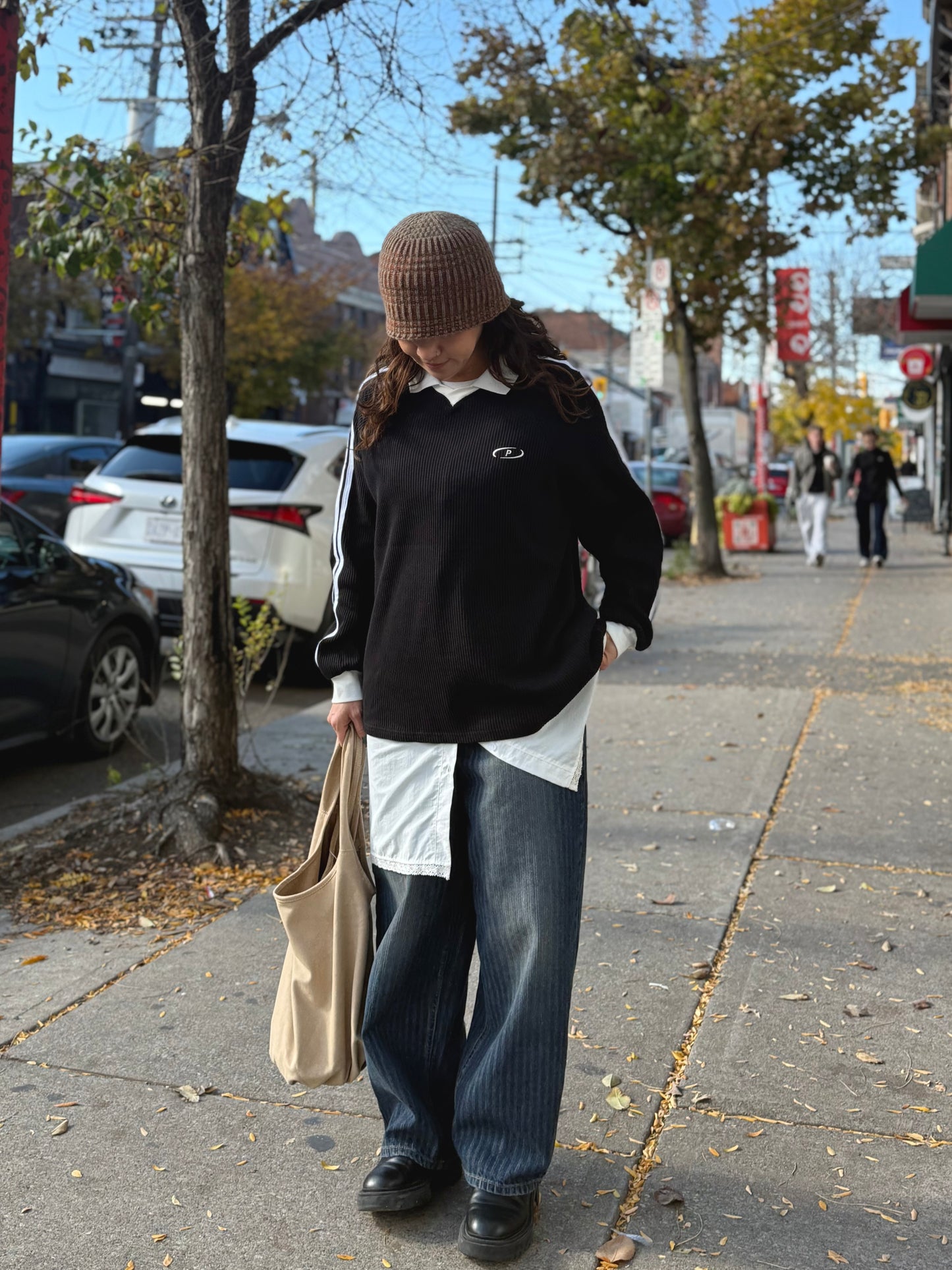 ROVE Oversized waffle sporty top