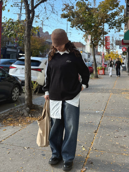 ROVE Oversized waffle sporty top