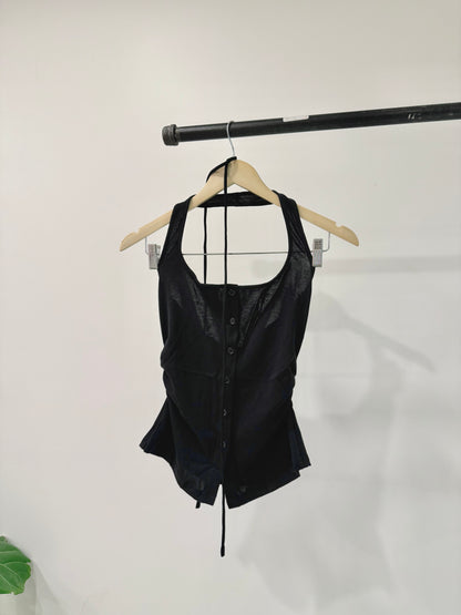 TANLEY Button-up halter top