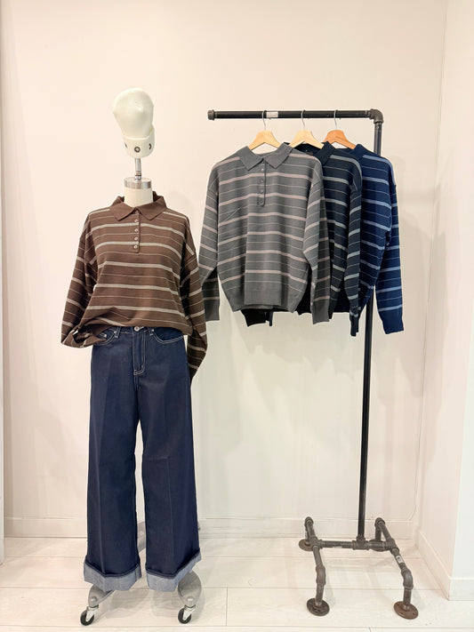DRAMA Stripe knit top