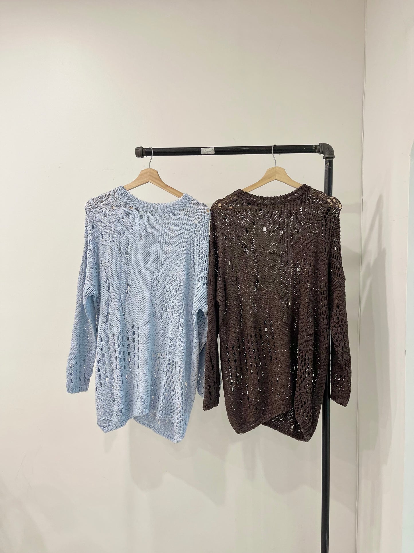 KIT Distressed open-knit pullover