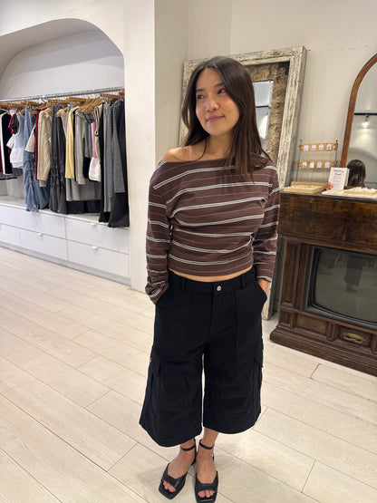 LIV Off-shoulder striped tee