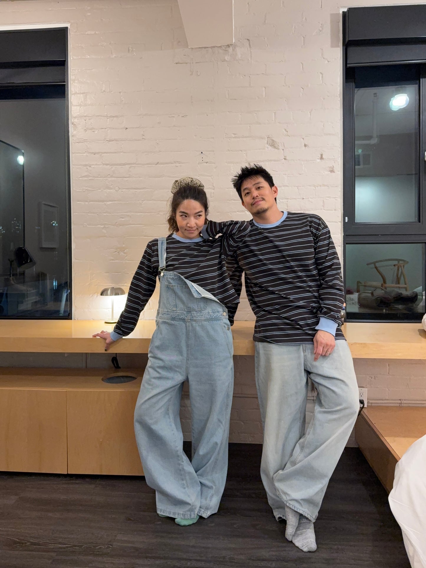 DOWN Striped long sleeve tee