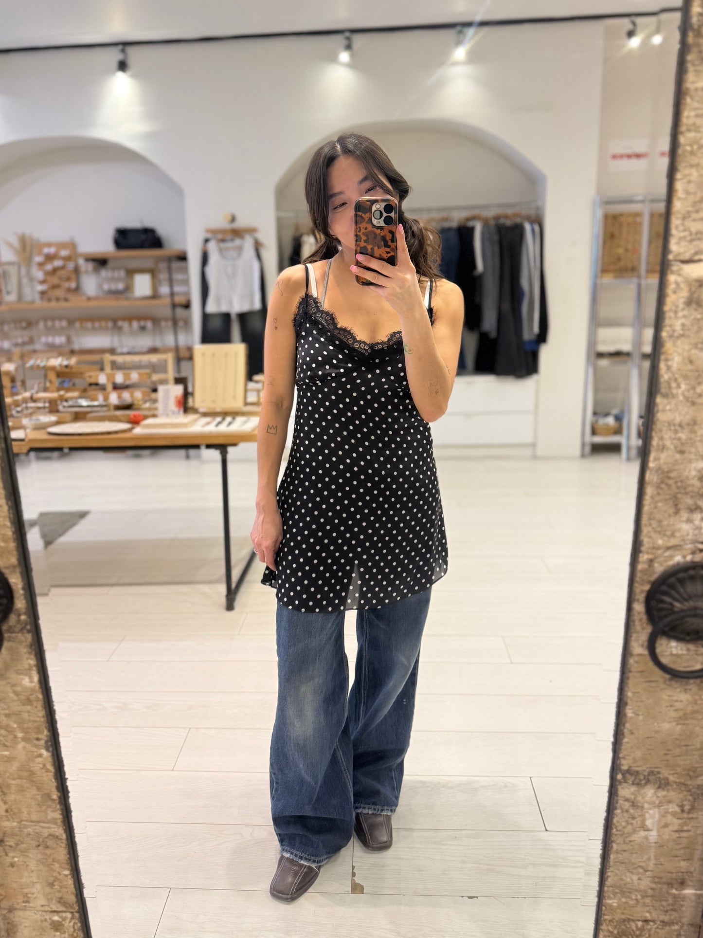 NEXT Polkadot slip dress