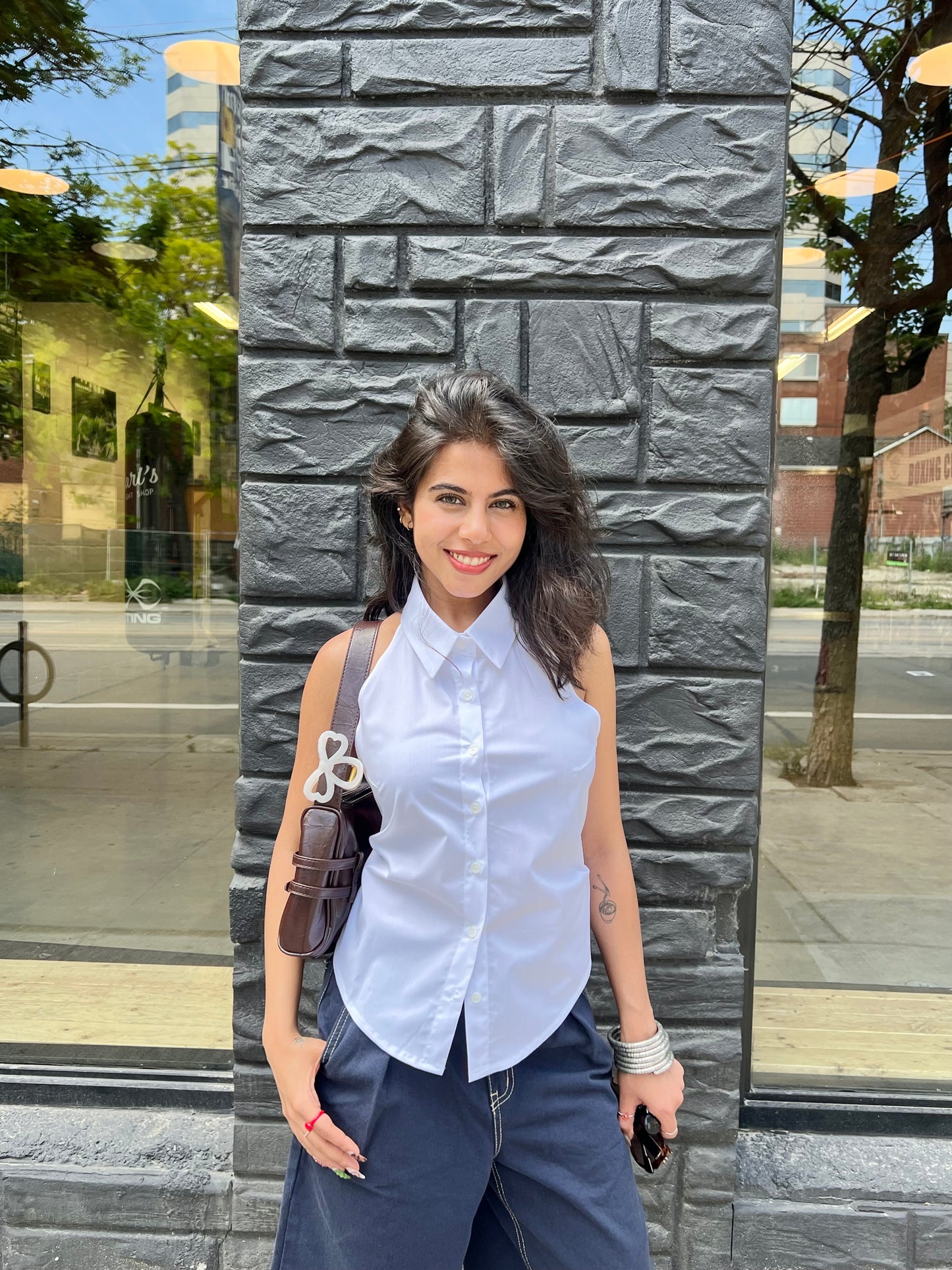 DASHA Backless halter shirt
