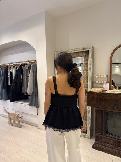 MELLO Satin lace top