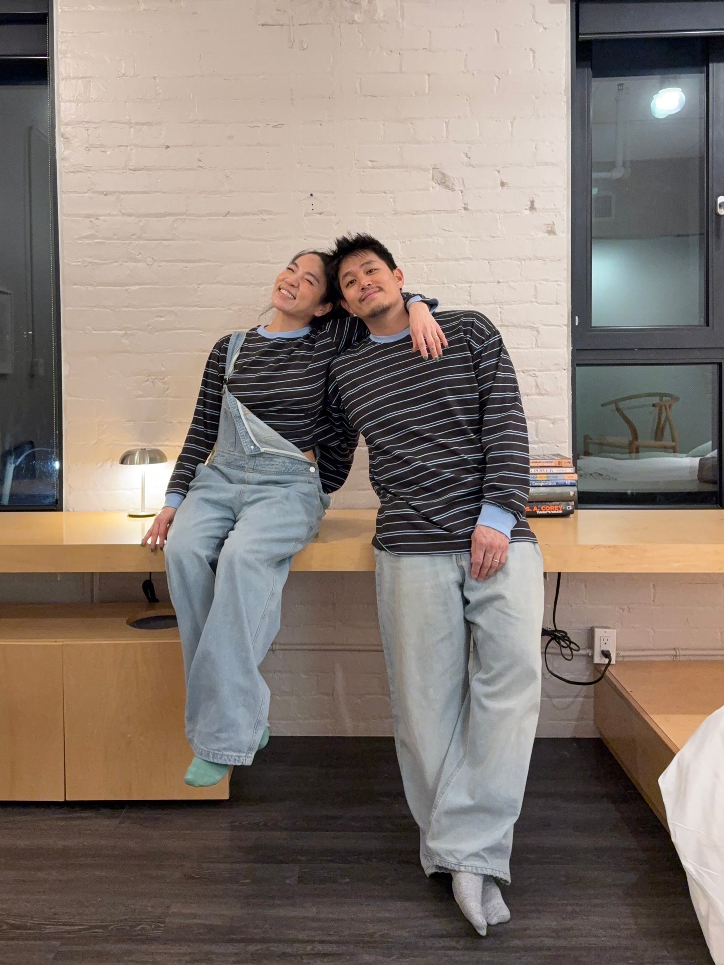 DOWN Striped long sleeve tee