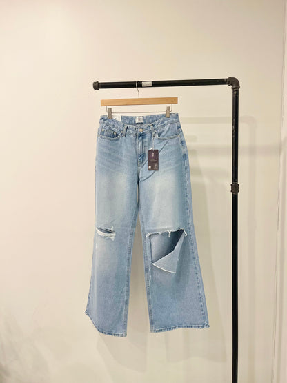 DORA Ripped wide-leg jeans