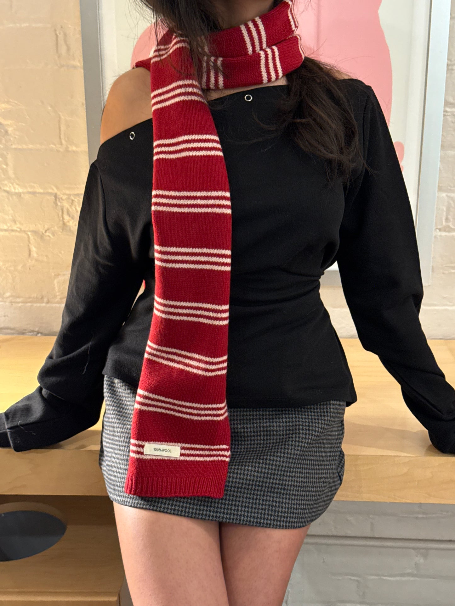 MAC Striped wool scarf
