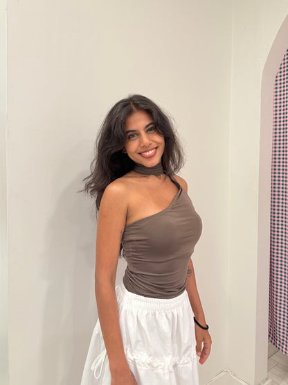 ZAMO One shoulder choker top