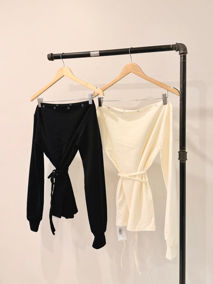 YO Snap button off shoulder top