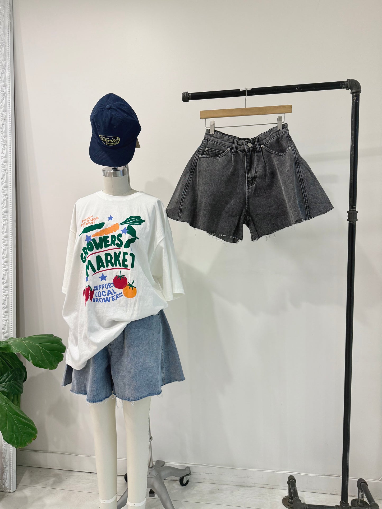 SKET  Flare denim shorts