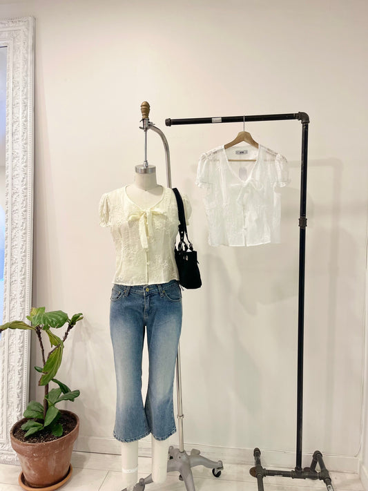 POSY Floral tie blouse