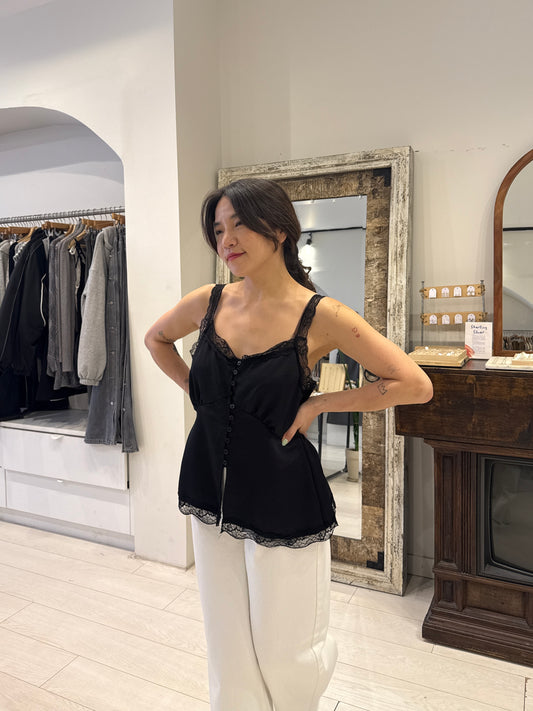 MELLO Satin lace top