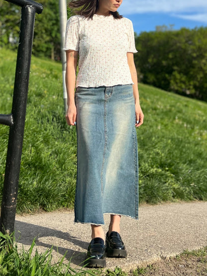 HOOP Denim maxi skirt