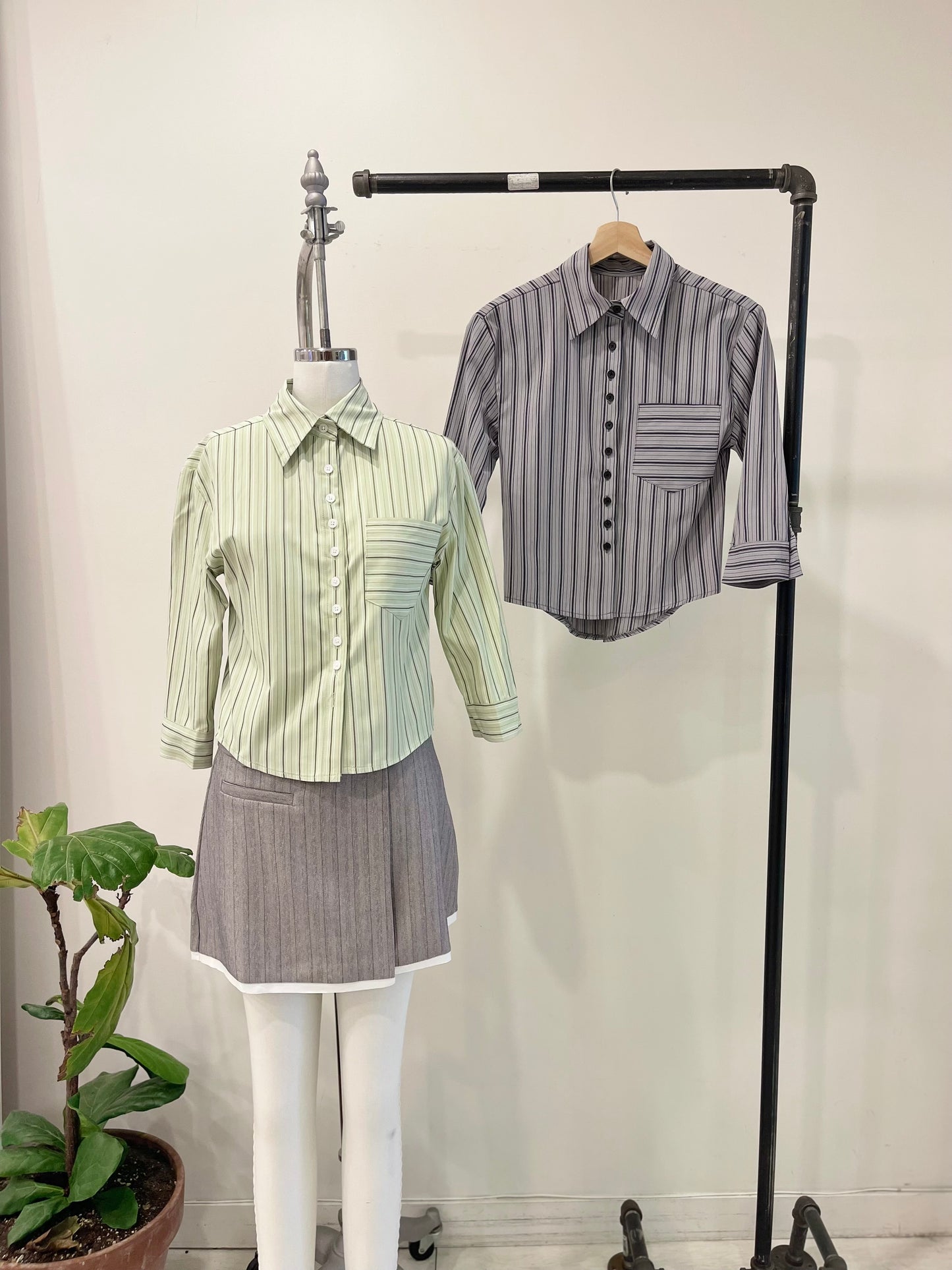 WREN Pinstripe slim shirt