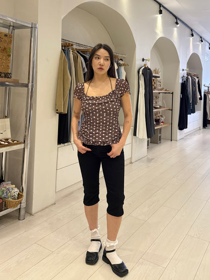 PIPER Polkadot square-neck top