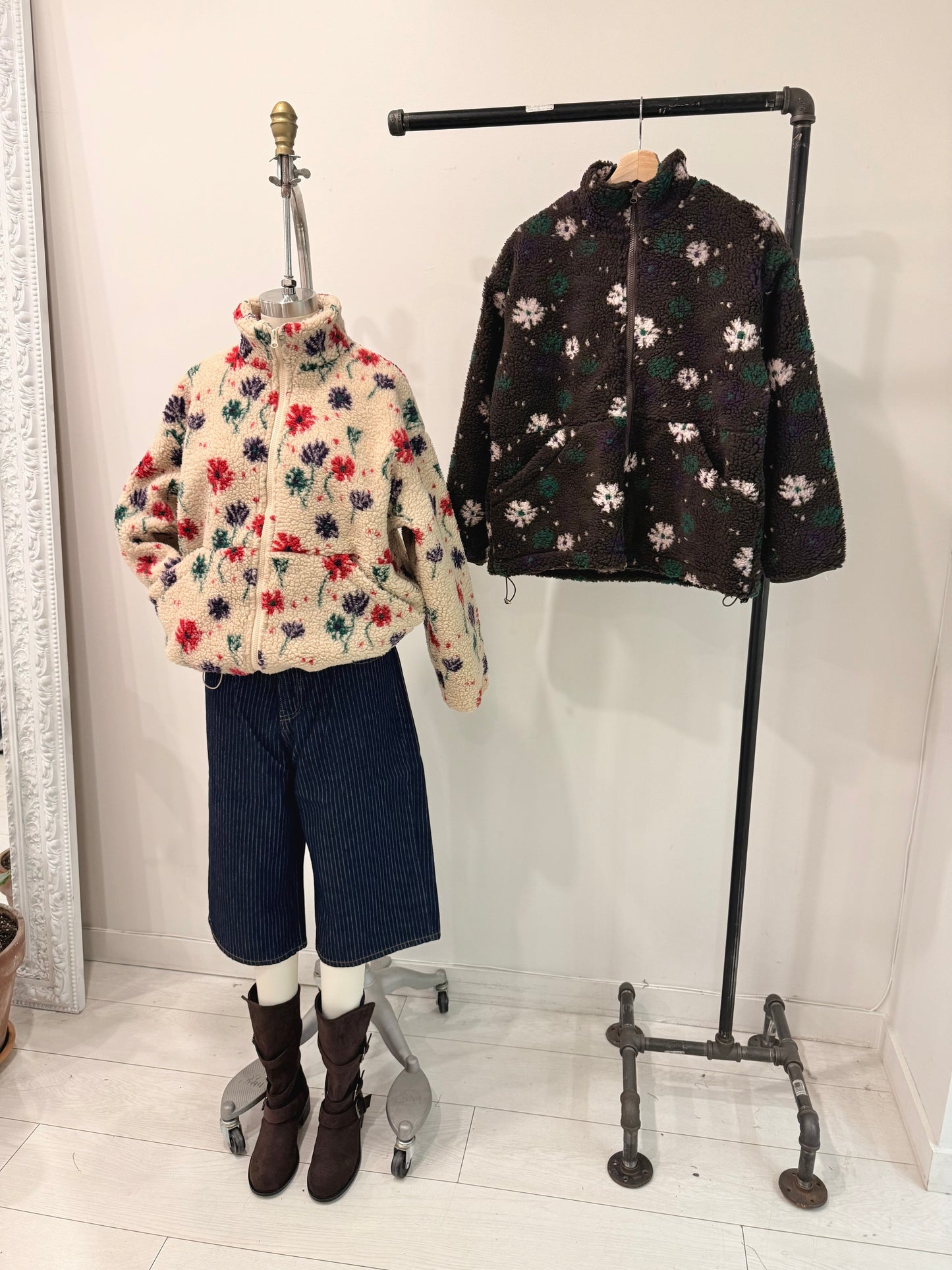 TUBE Flower print fleece jacket