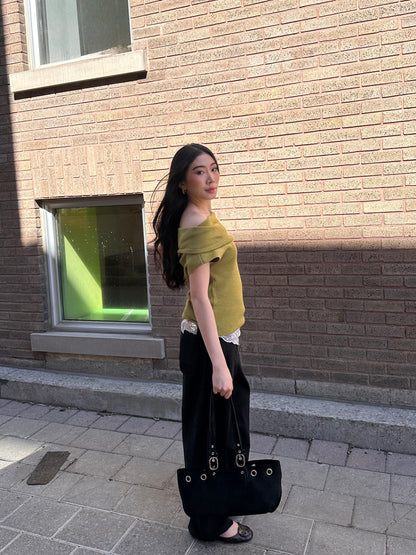 DEMIAN Off shoulder knit top