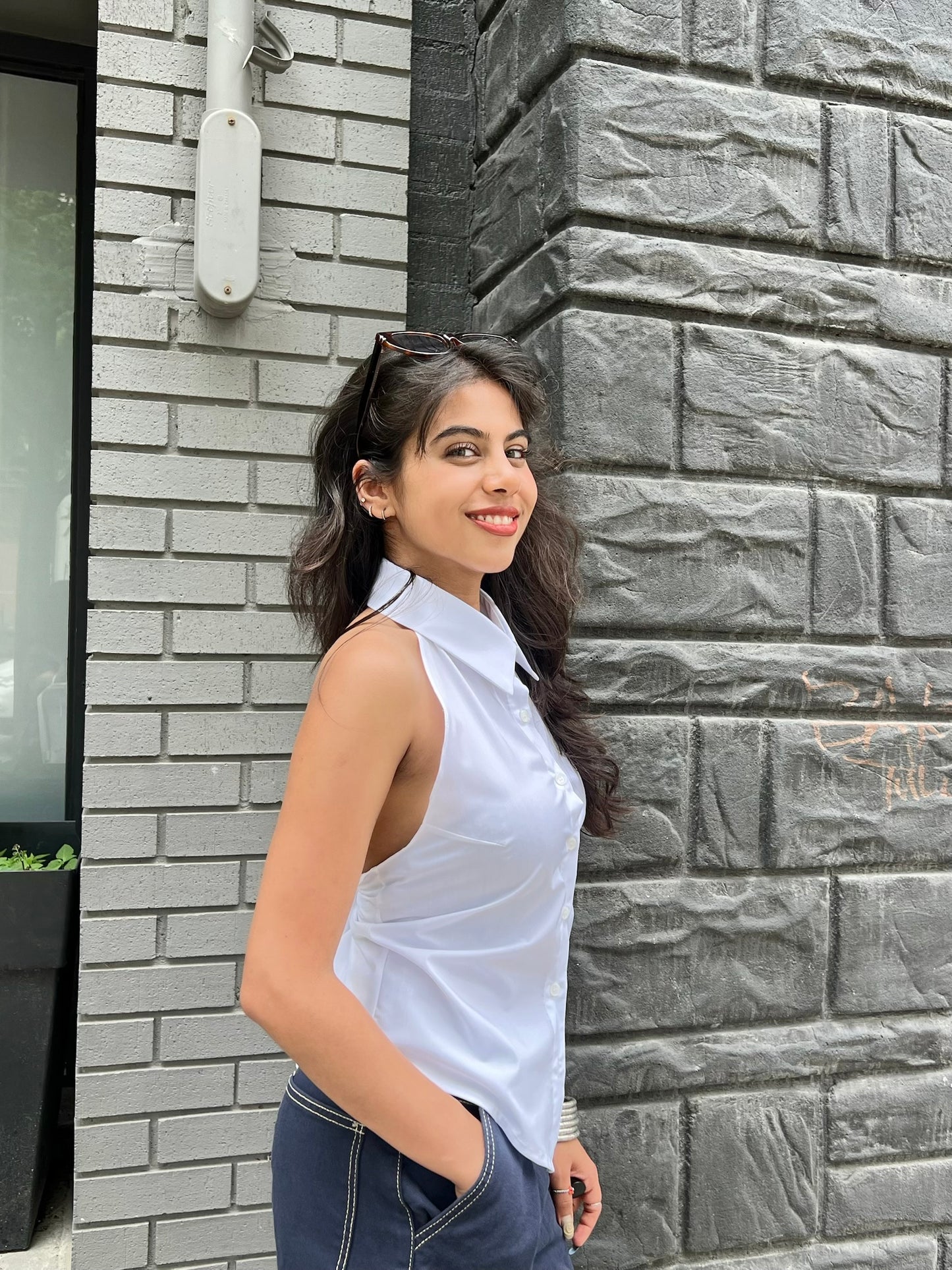 DASHA Backless halter shirt