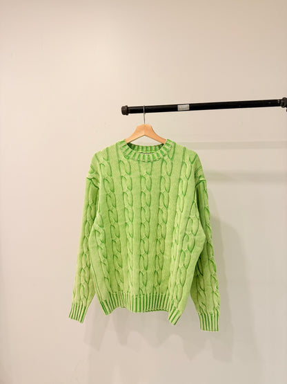 DEJAVU Neon cable-knit sweater