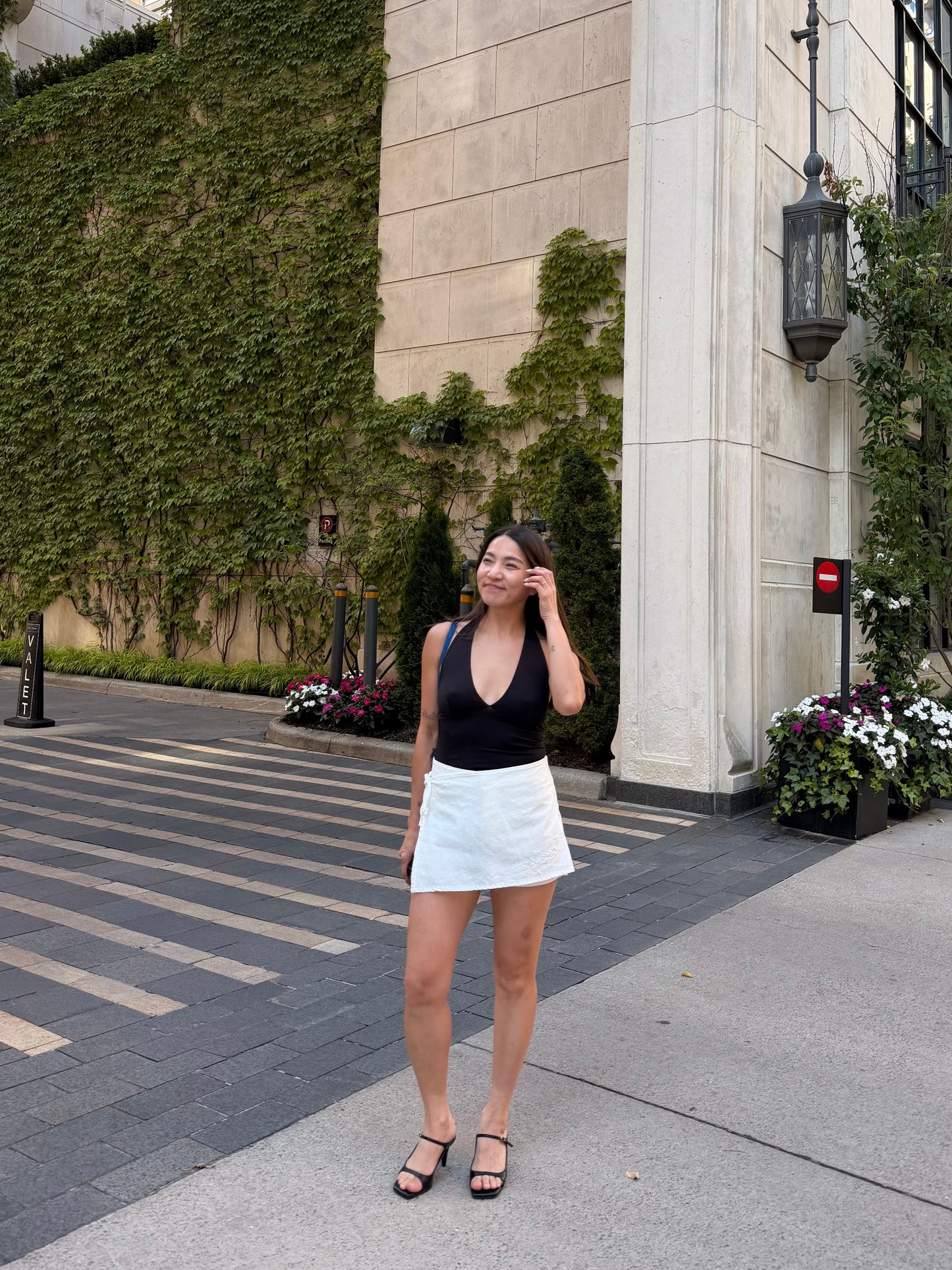 EDIE Embroidered wrap shorts