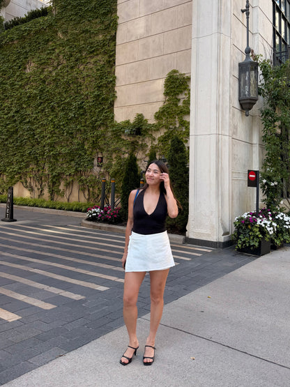 EDIE Embroidered wrap shorts