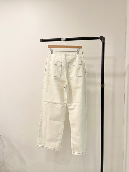 MARLO Contrast-stitch wide-leg pants