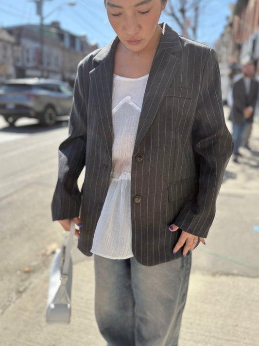 PATZO Oversized stripe blazer