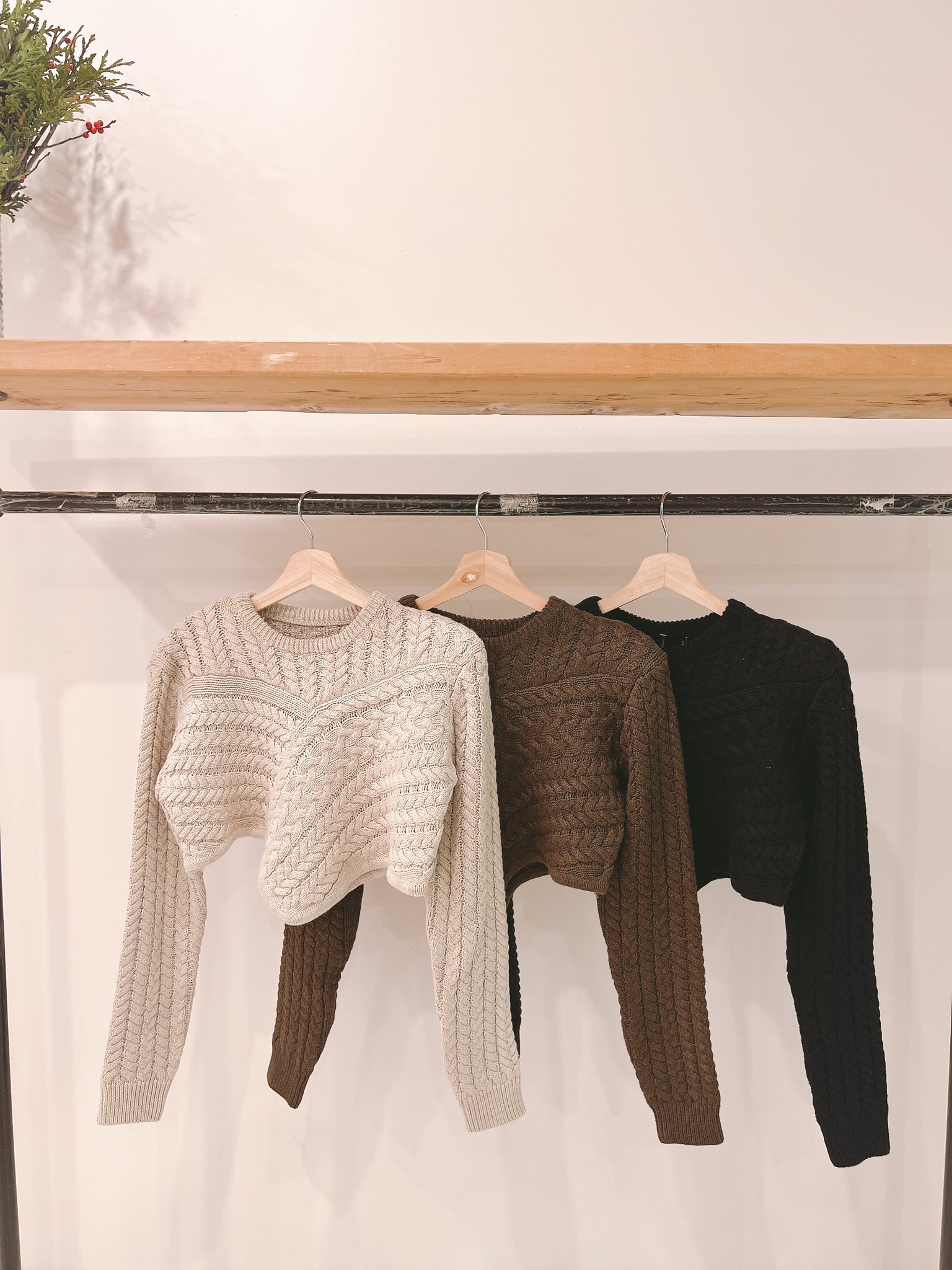 KOYO Textured crop sweater