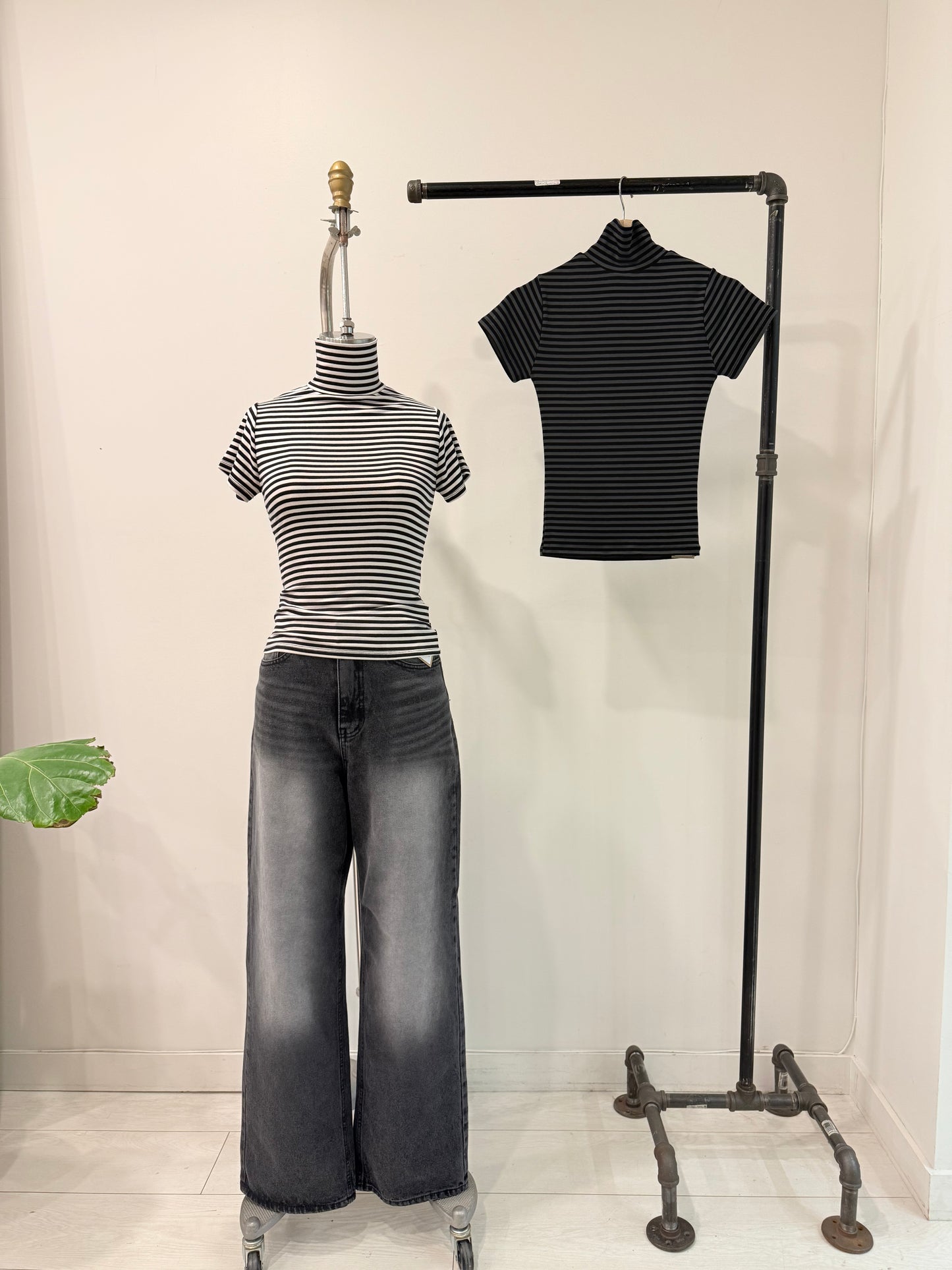 REAL Stripe turtleneck top