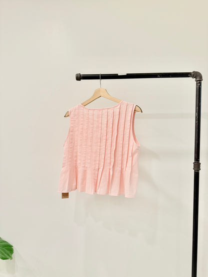REESE Pleated linen top