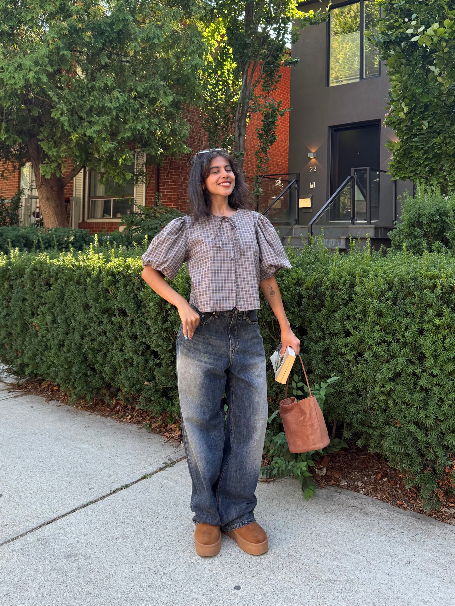 POSE Plaid tie shirt