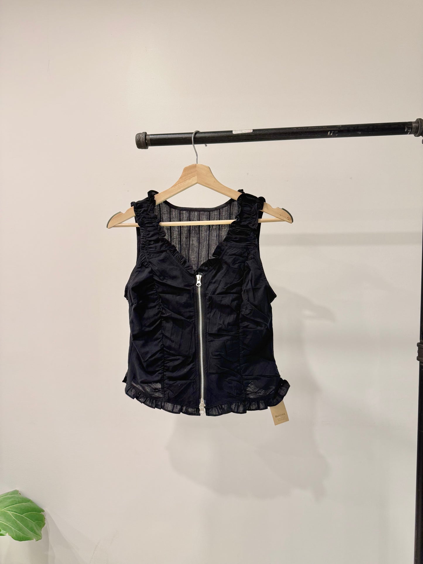 PLEN Ruched zip-up top