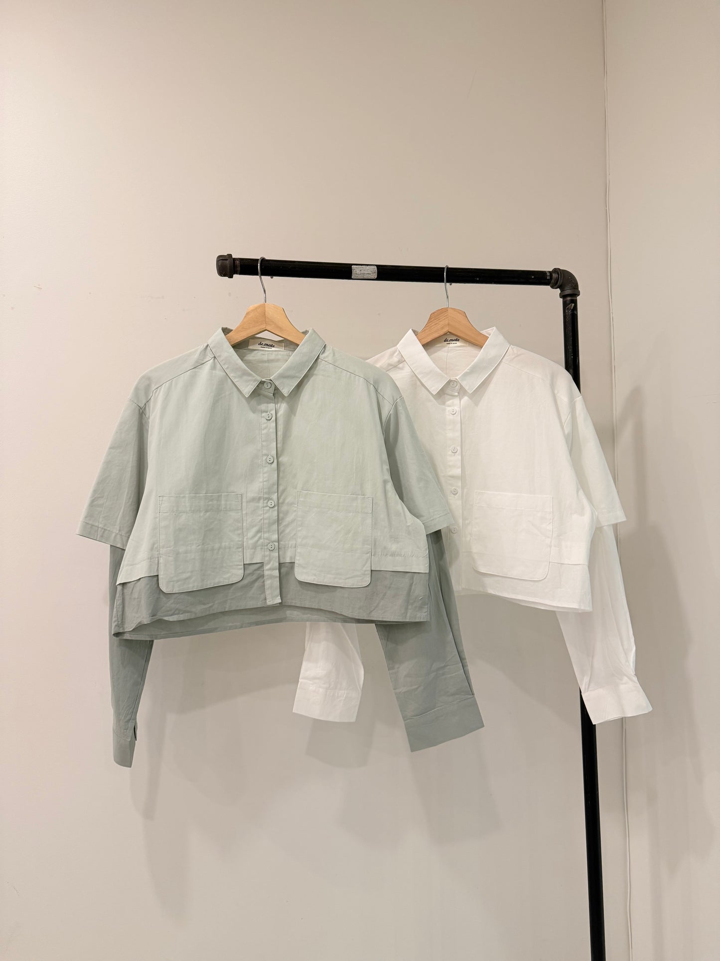 RONNY Layered crop shirt