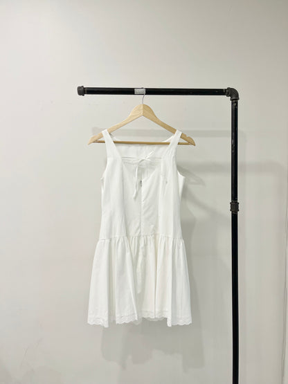 MARGOT Eyelet drop-waist mini dress