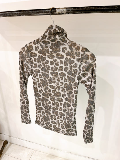 KISK Cheetah turtleneck top