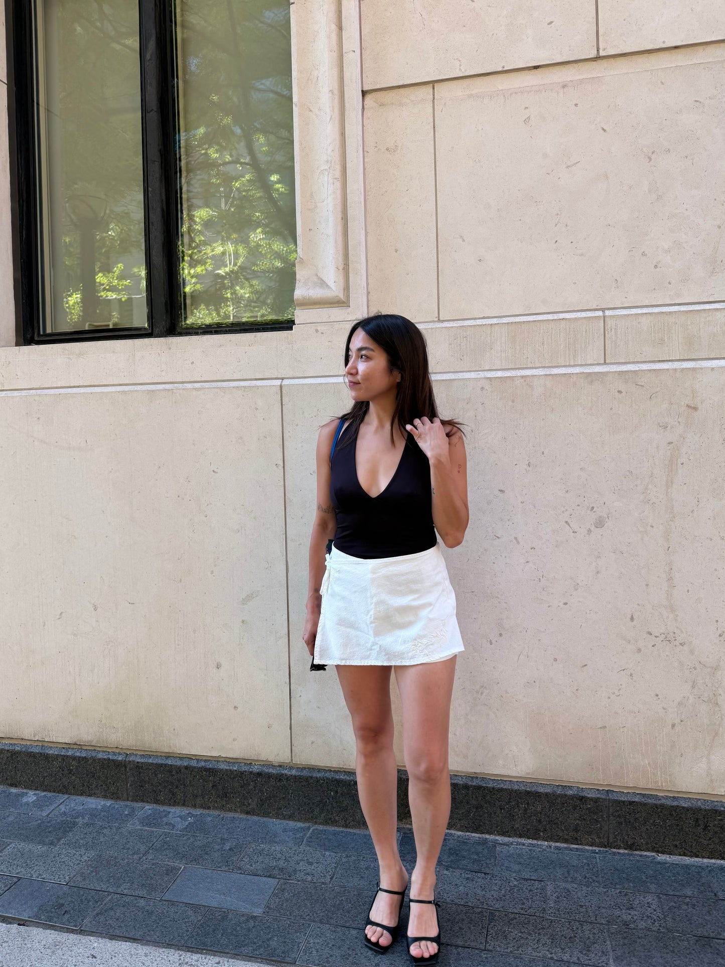 EDIE Embroidered wrap shorts