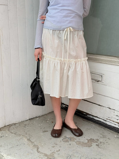 SHOOK Metallic midi skirt