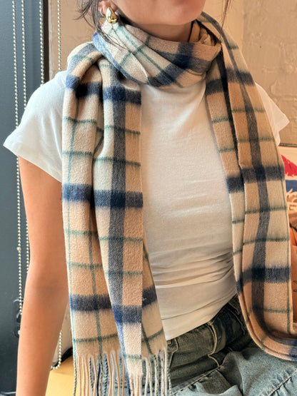 PART Plaid wool scarf