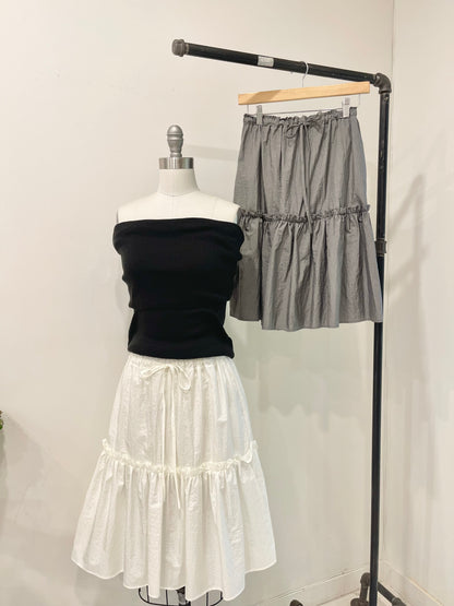 SHOOK Metallic midi skirt