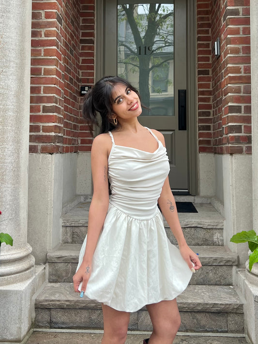 JULES Cowl-neck bubble dress
