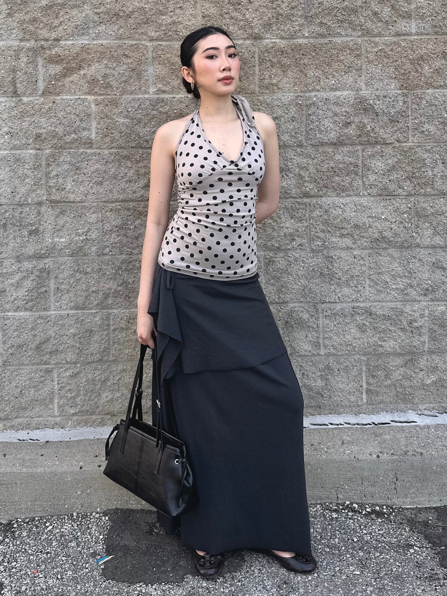 HARLOW Drawstring maxi skirt