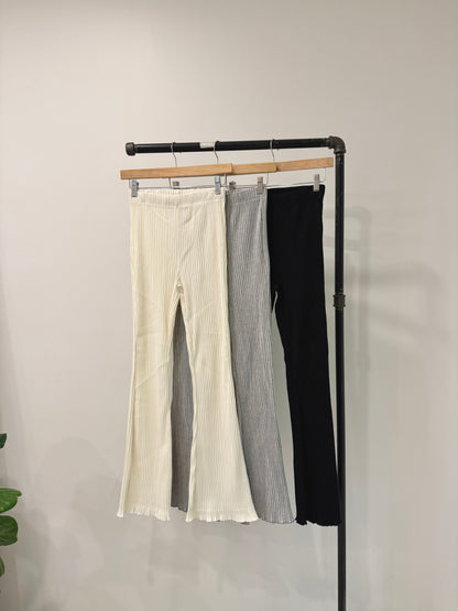 ROZEN Ribbed bootcut tights