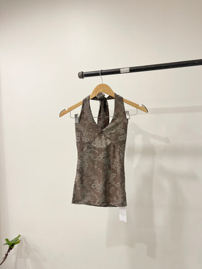 FLORA Jacquard halter top