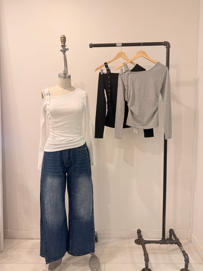 PARCH Belted shoulder top