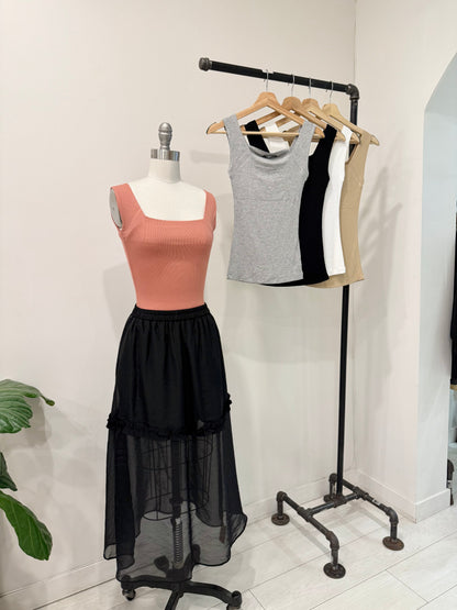 AMIRA Square-neck top