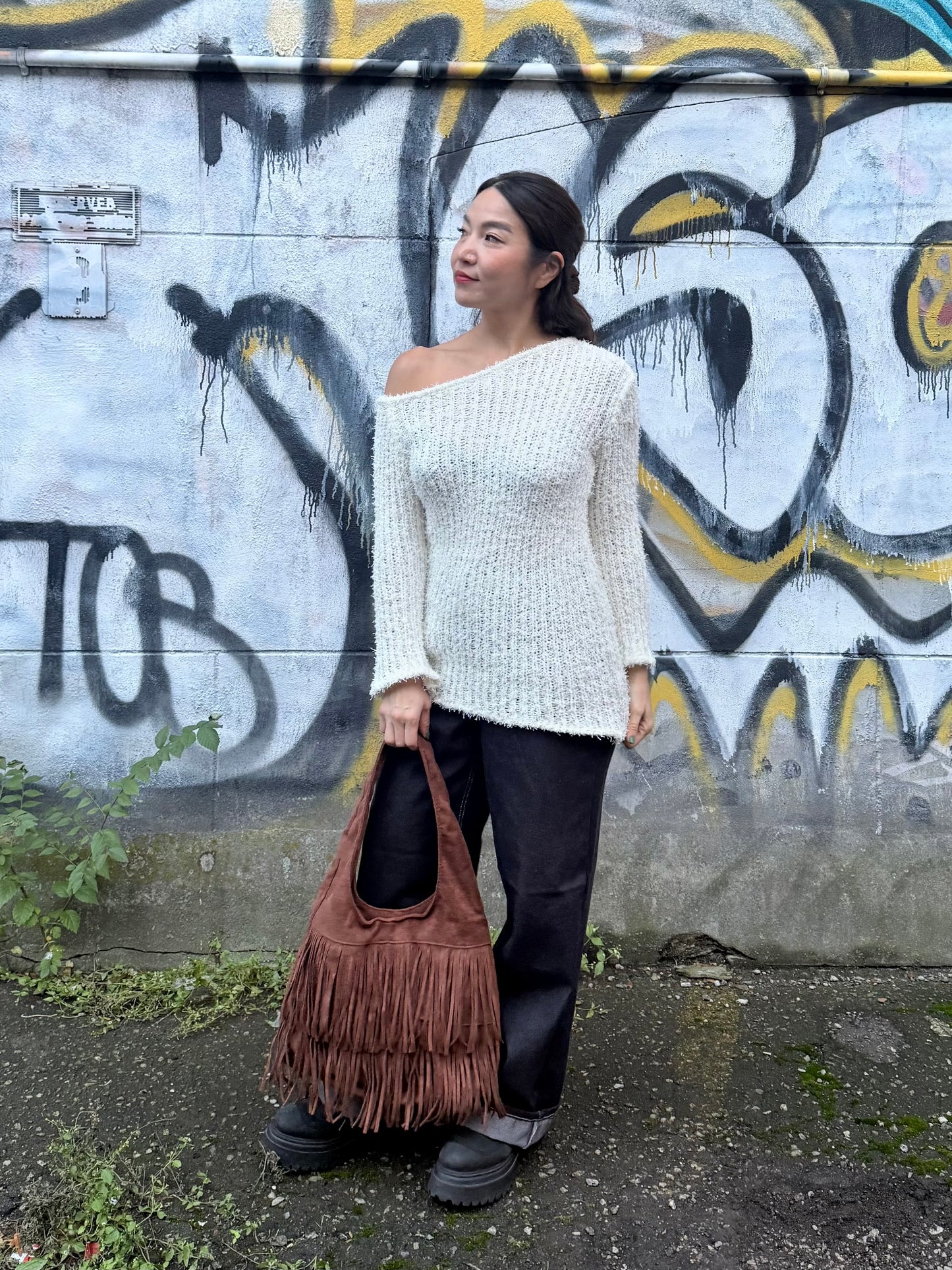 SYDNEY Suede fringe bag