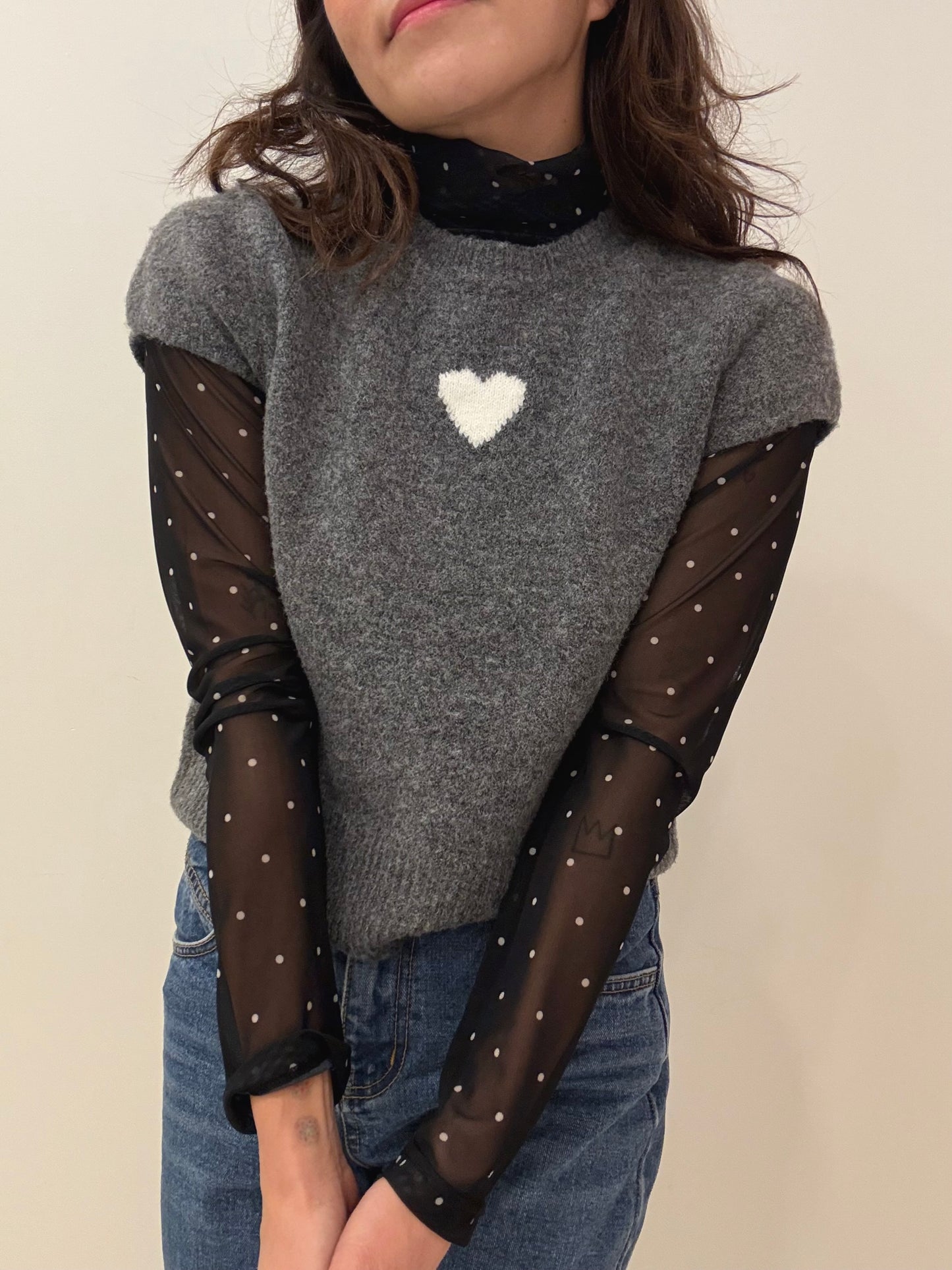 SARANG Heart knit top